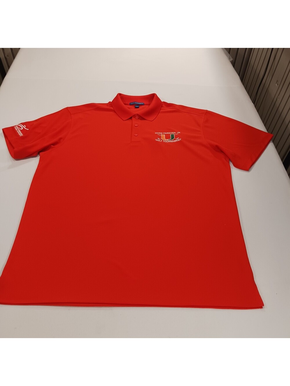University of Miami Golf Tournament Men's Orange Short Sleeve Polo Shirt Sz 2XL